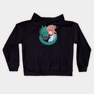 Anime Girl with Dragon Kids Hoodie